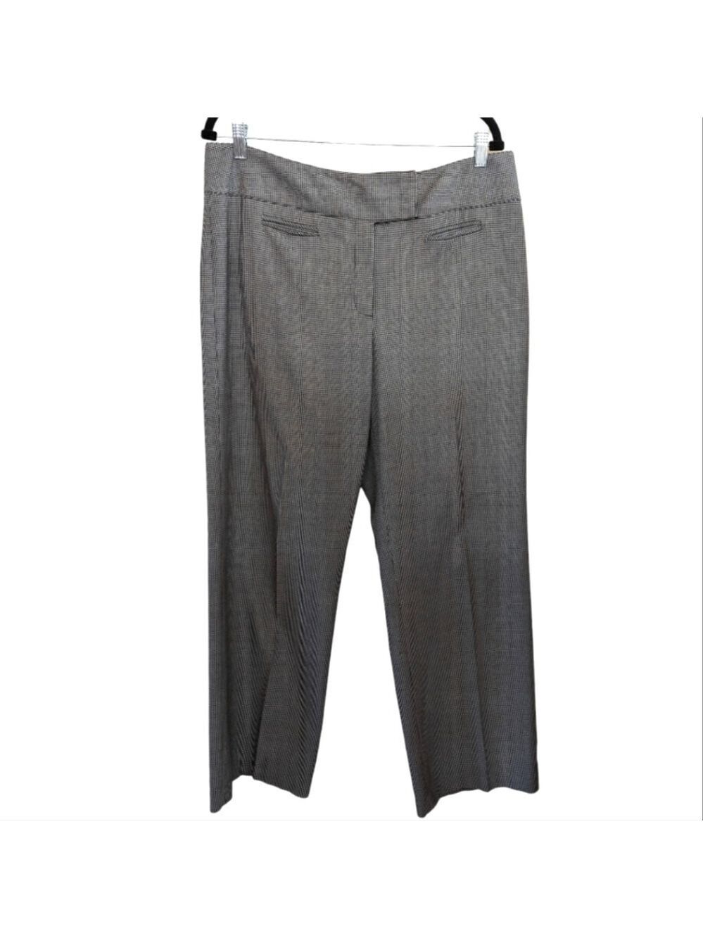 VTG Pantology Black & White Mini Herringbone Trouser Pants Size 16 EUC
